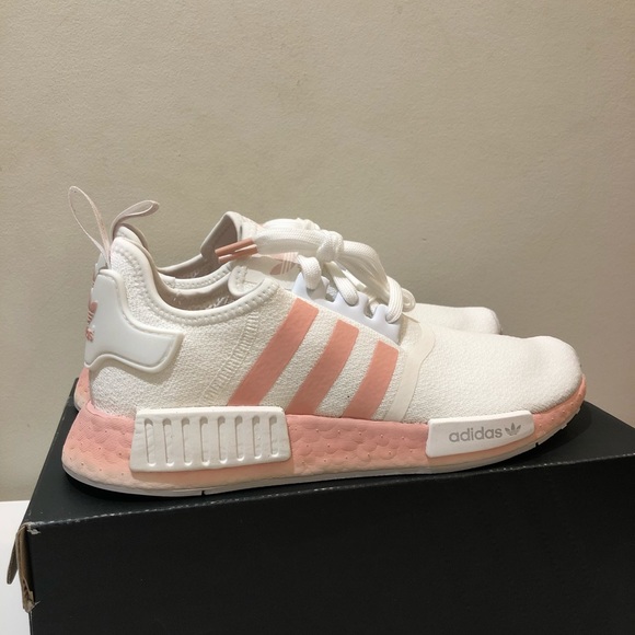 NIB Adidas NMD R1 Women’s White Vapour Pink - Picture 5 of 7